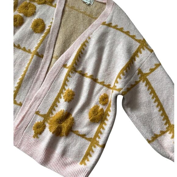 Anthropologie Catherine Floral Shine Cardigan Pink Size One Size - Picture 6 of 12